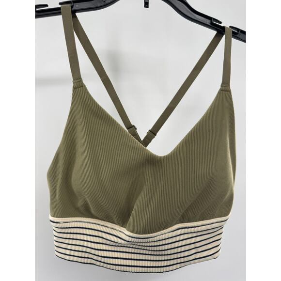 aerie Other - Aerie Womens Triangle Bralette Green M Padded Cross Back Stretch Pullover NWT